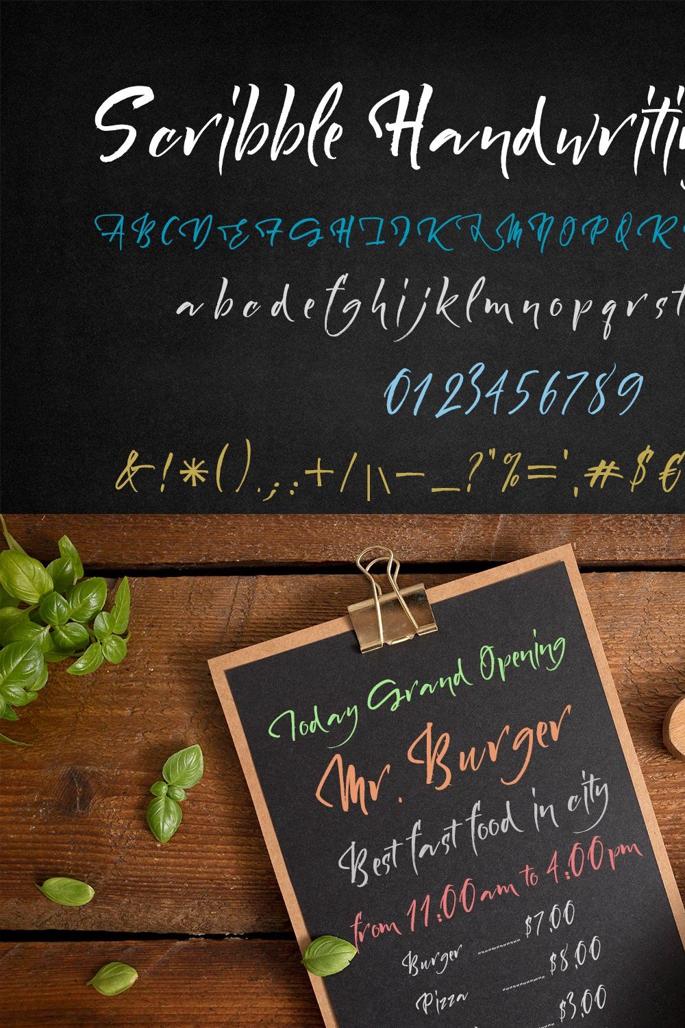 Scribble Font pinterest preview image.