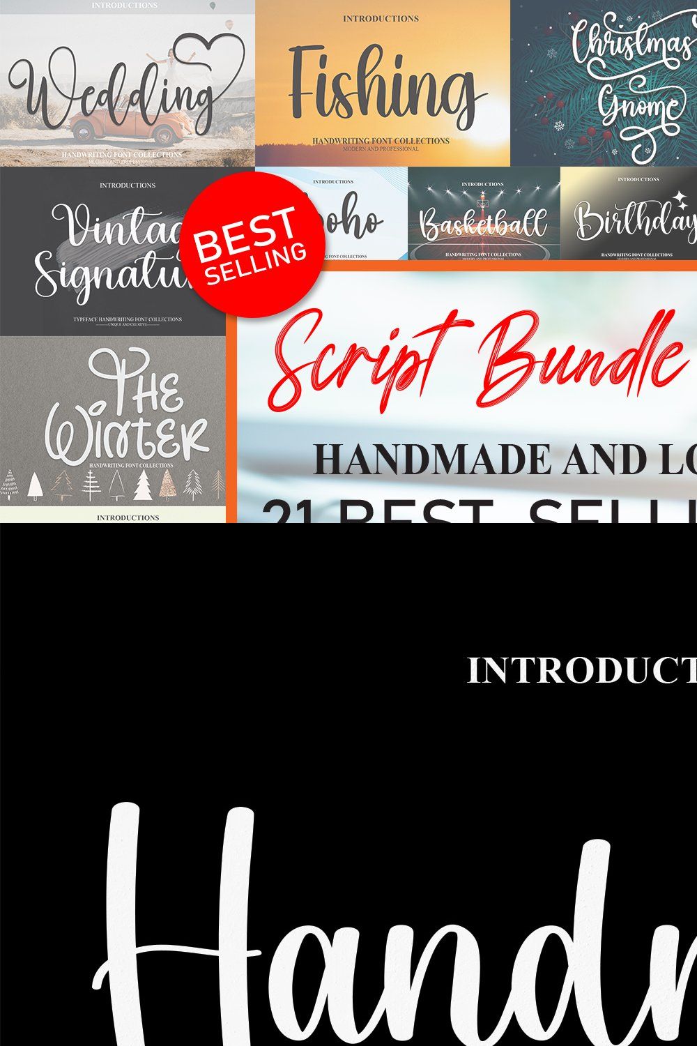 Script Bundle Collections- Handmade pinterest preview image.