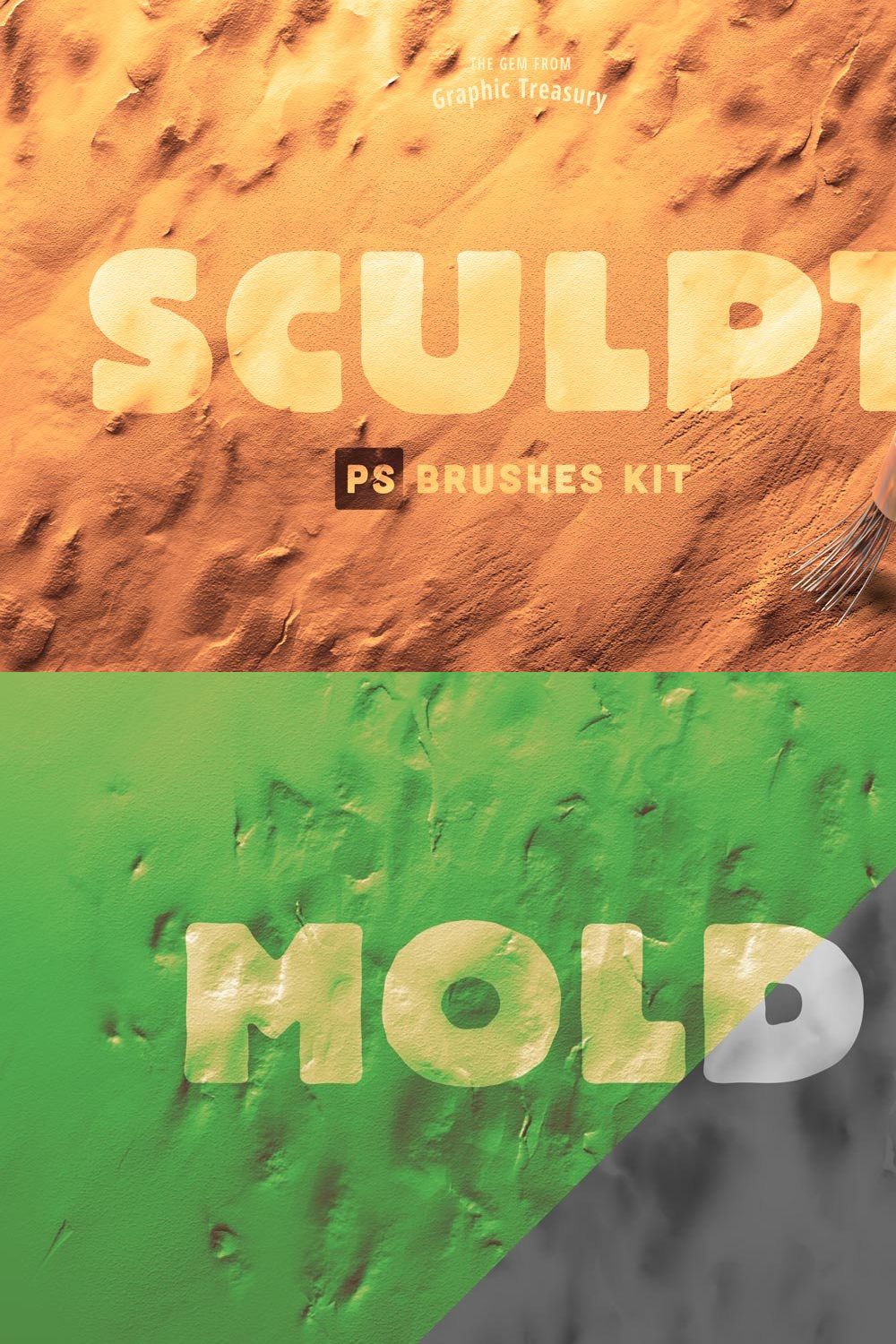 Sculpt Brushes Kit for Photoshop pinterest preview image.