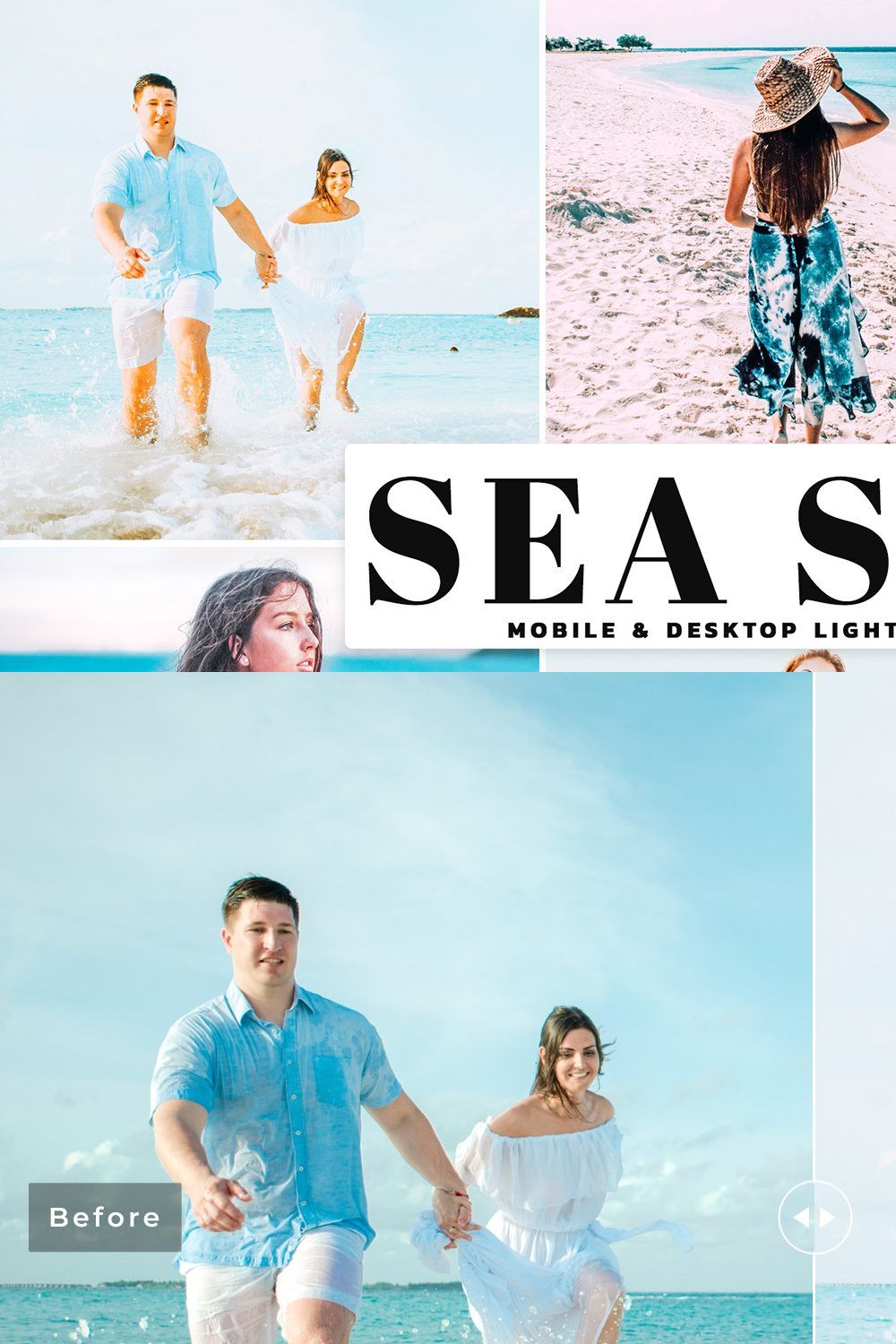 Sea Salt Lightroom Presets Pack pinterest preview image.