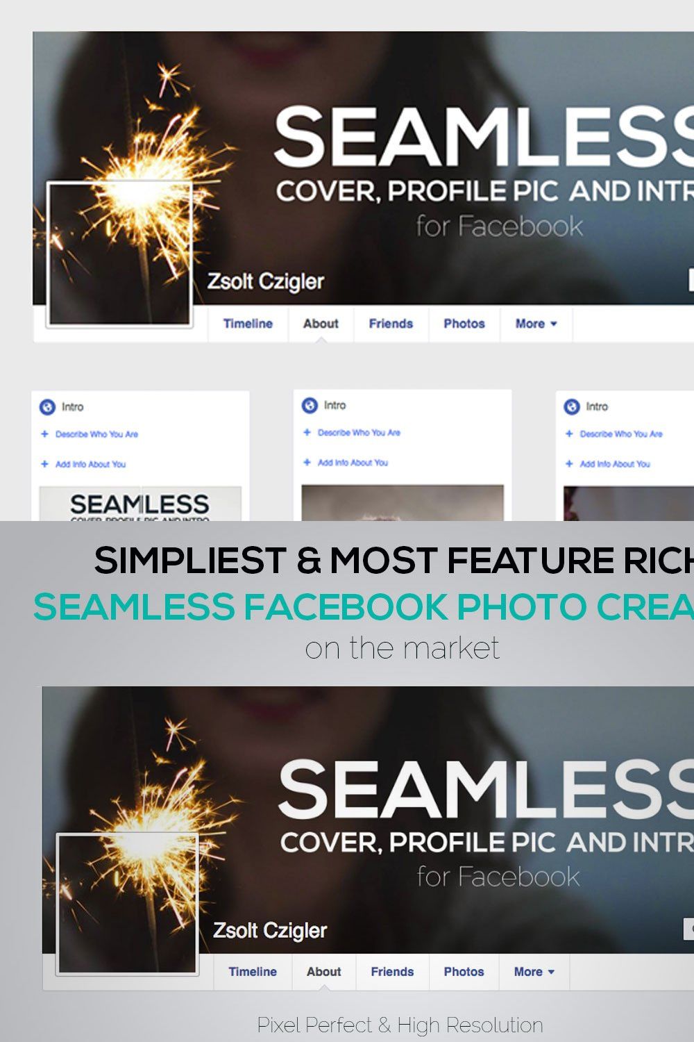Seamless Facebook Photo Creator pinterest preview image.