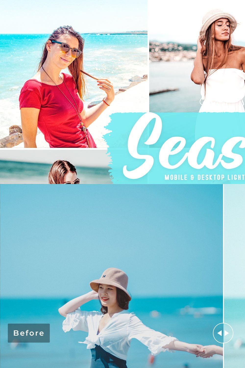 Seaside Pro Lightroom Presets pinterest preview image.