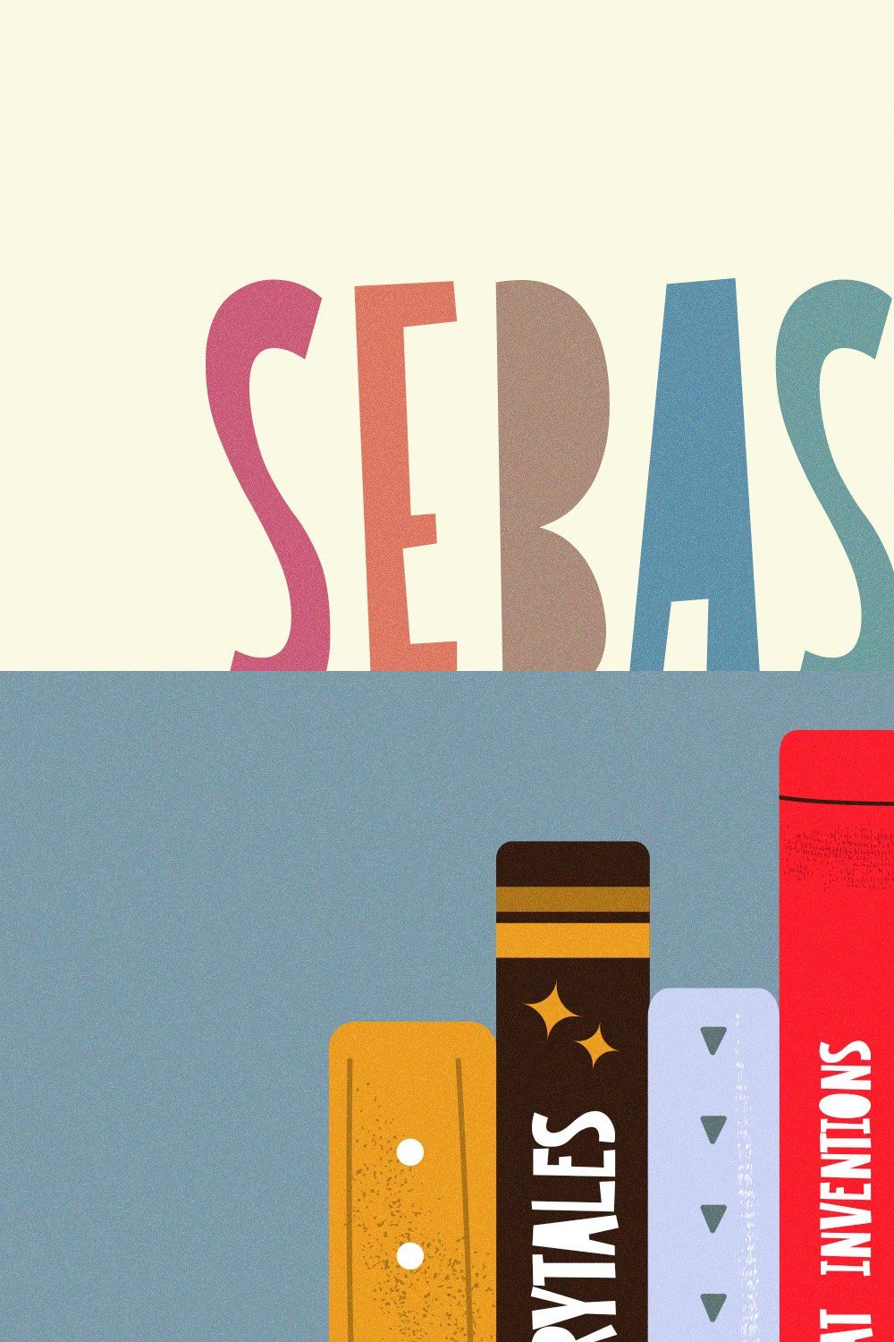 Sebastian - Cutout Typeface pinterest preview image.