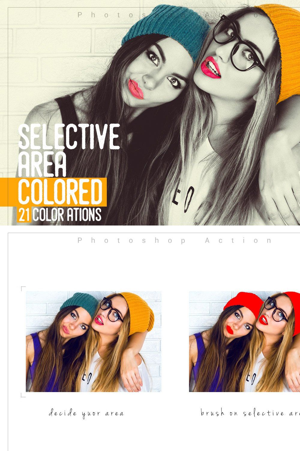 Selective Area Coloured 21 Actions pinterest preview image.