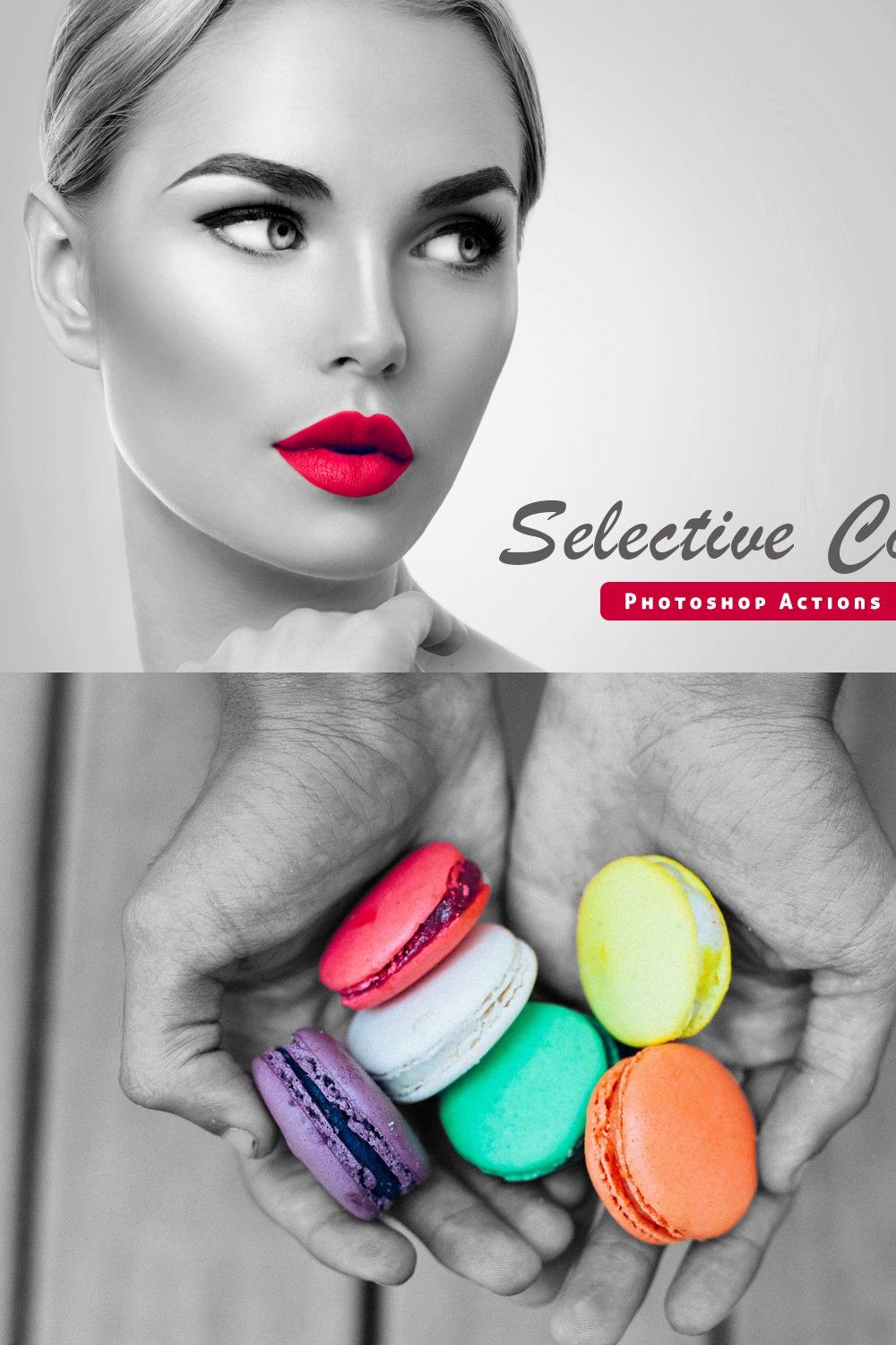 Selective Color Photoshop Action pinterest preview image.