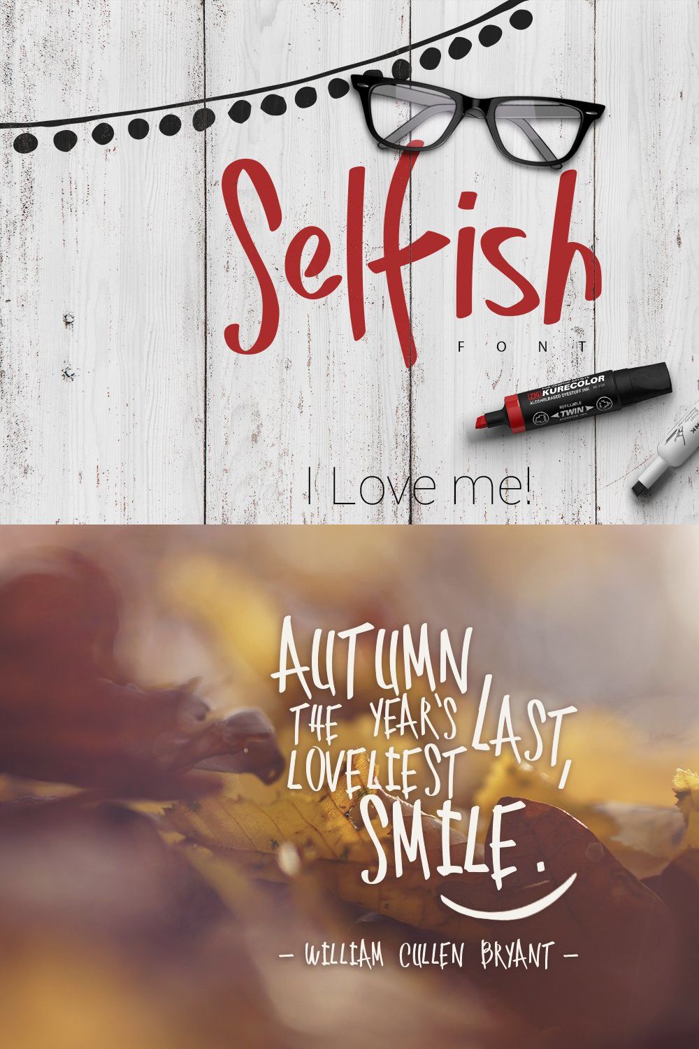 Selfish Font pinterest preview image.