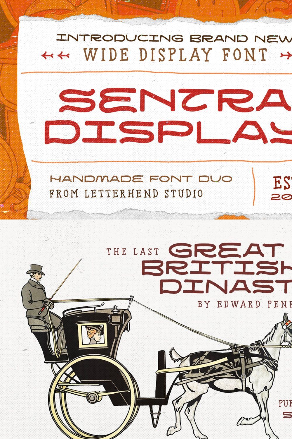 Sentra Display - Handmade Font Duo pinterest preview image.