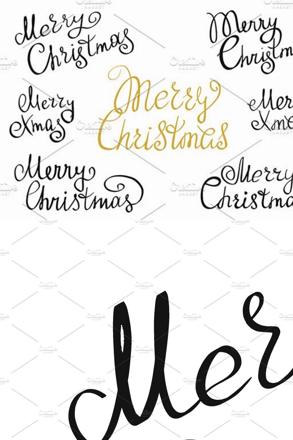 Set of Merry Christmas handmade pinterest preview image.