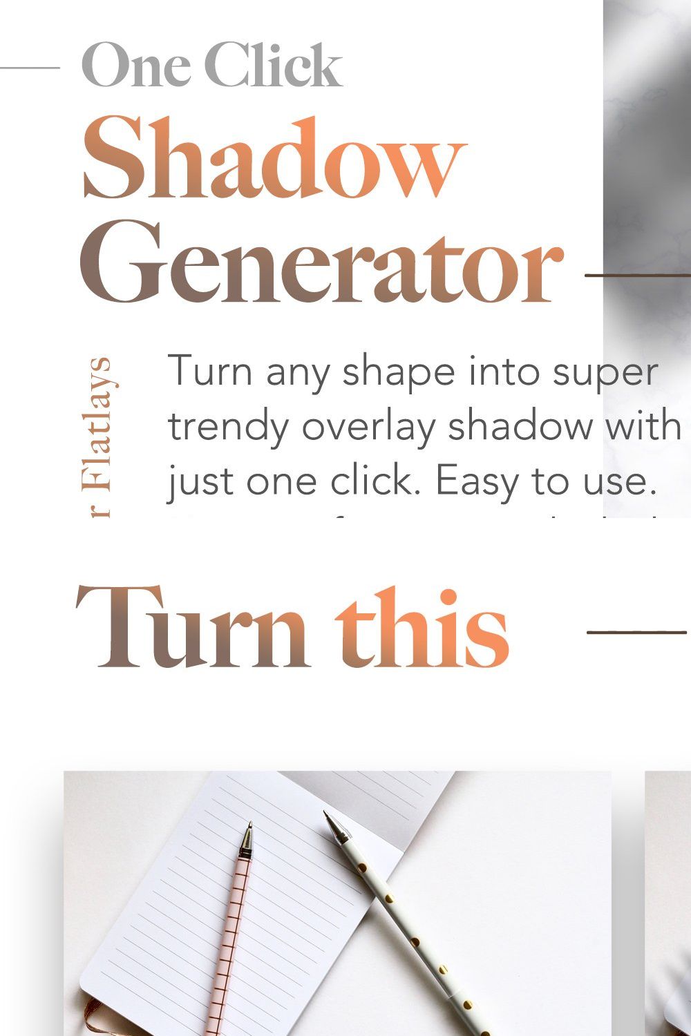 Shadow Generator for Flatlays pinterest preview image.