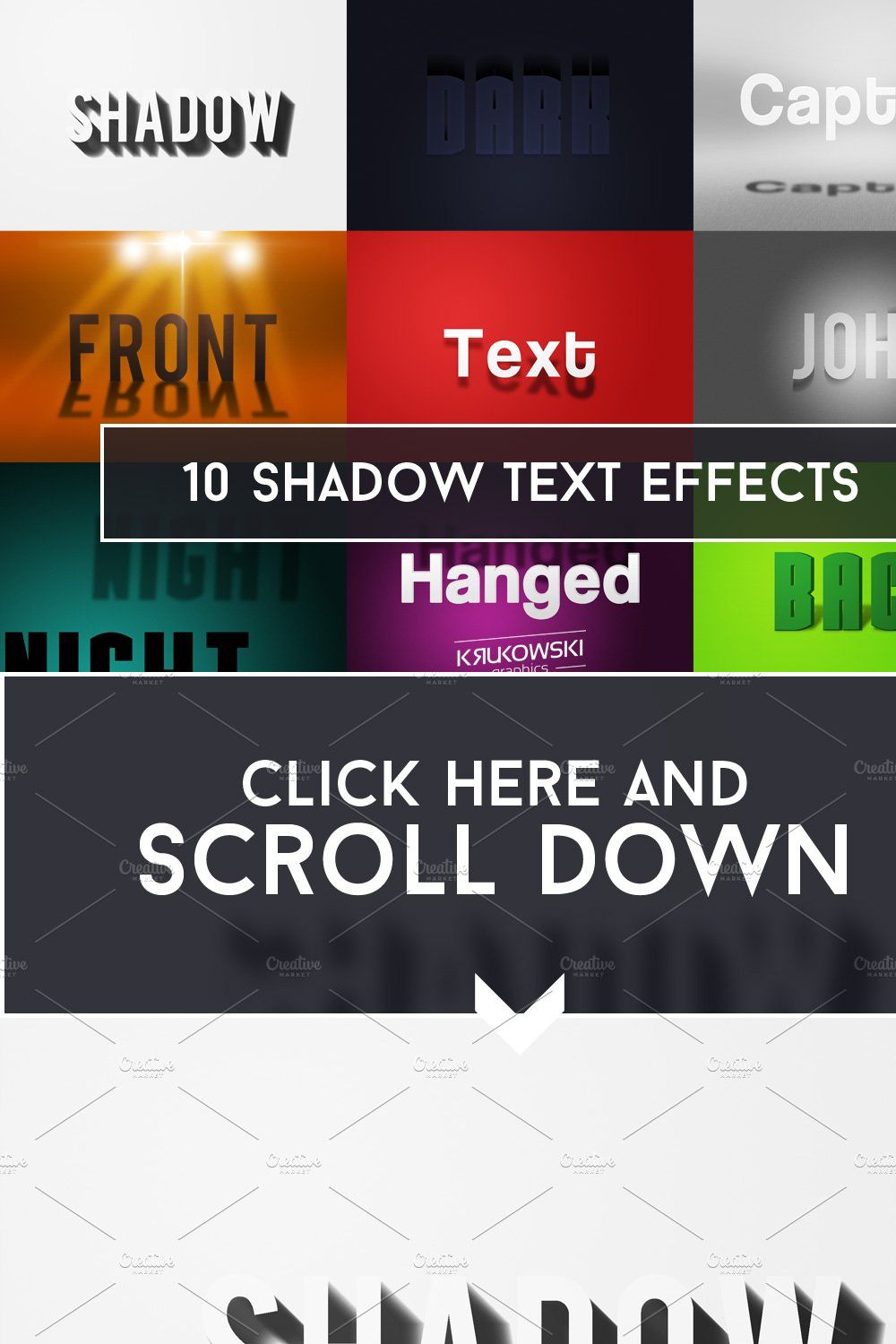 Shadow Text Effect pinterest preview image.