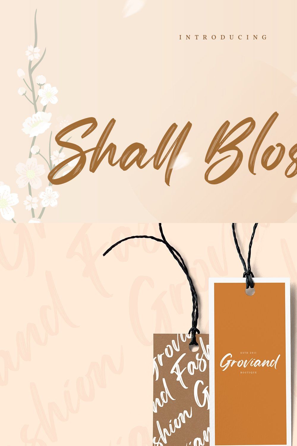 Shall Blossom-Lovely Brush Font pinterest preview image.