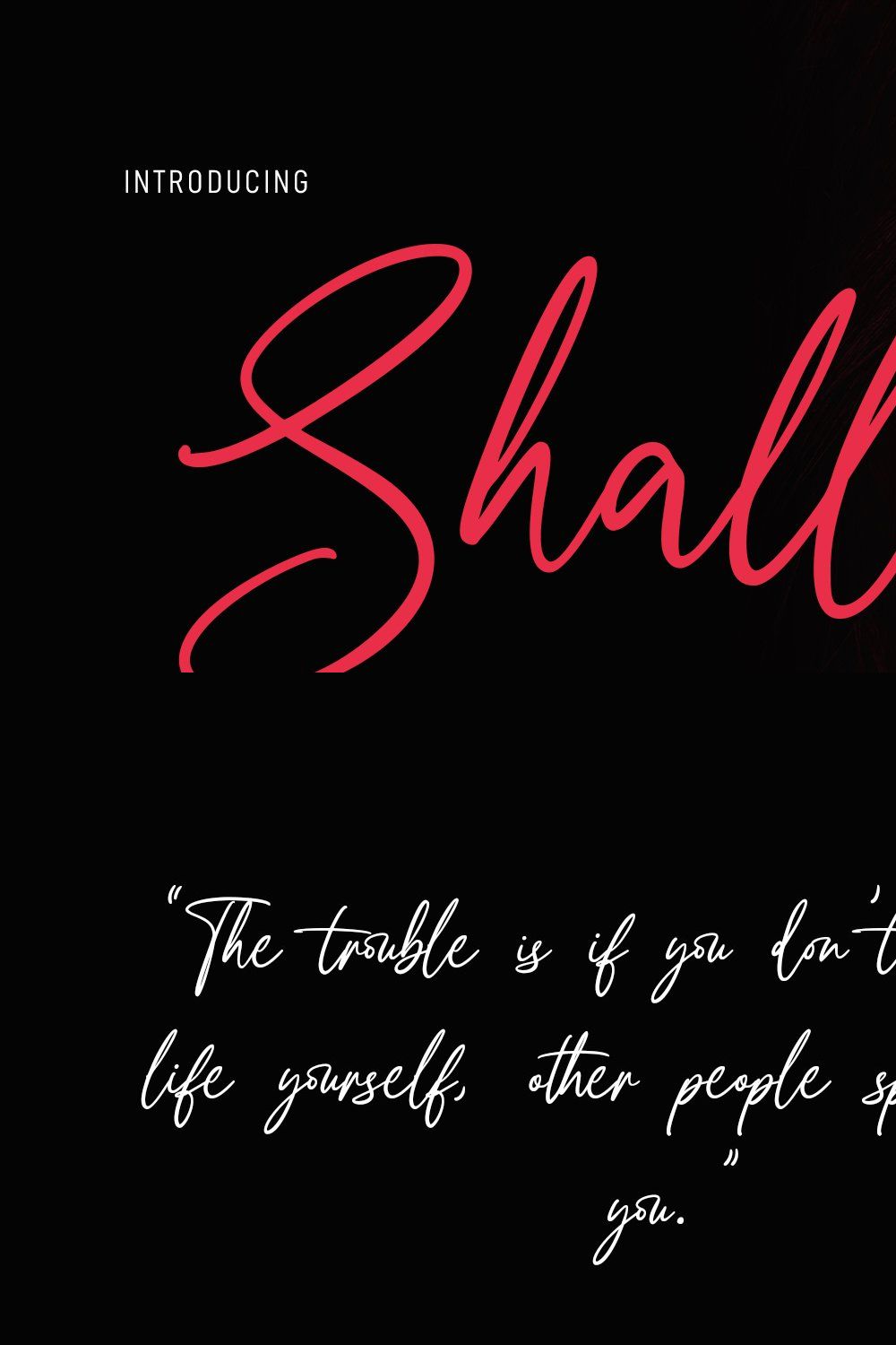 Shallous Script Font pinterest preview image.