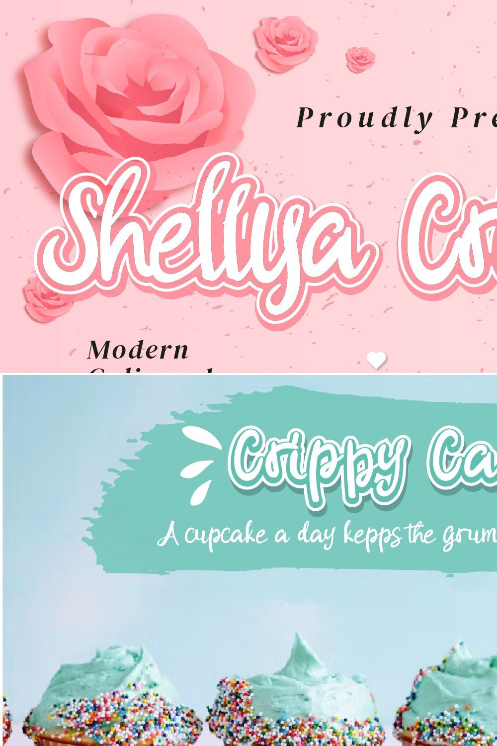 Shellya Cristin - Modern Script font pinterest preview image.