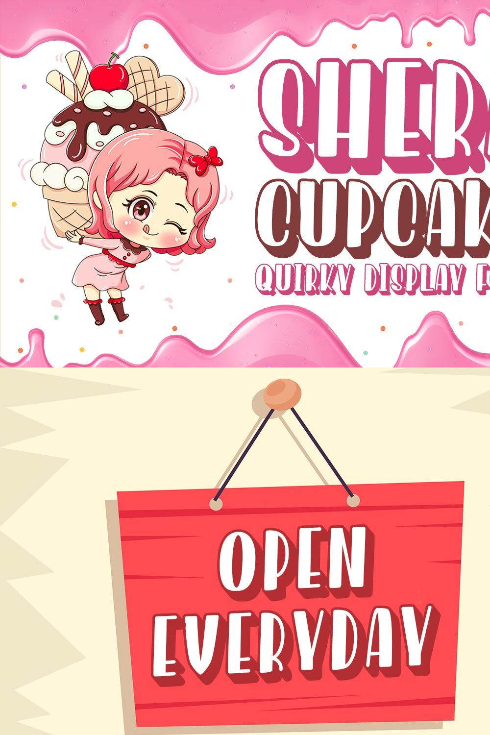 Shera Cupcake - Sweet Display Font pinterest preview image.