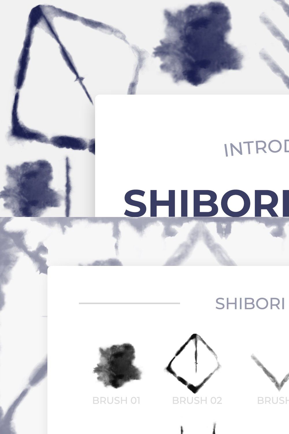 Shibori Digital Tie-Dye Brushes Vol1 pinterest preview image.