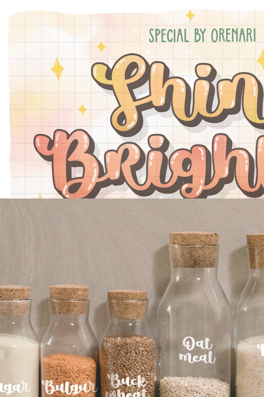 Shine Brighter Font Duo pinterest preview image.