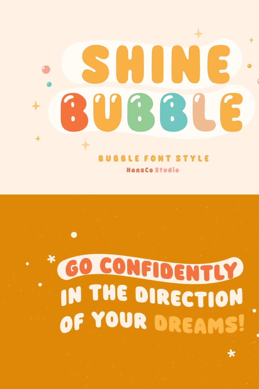 Shine Bubble Font pinterest preview image.