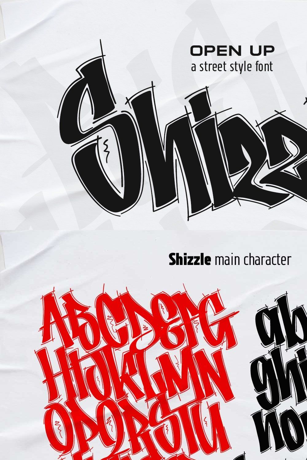 Shizzle - Graffiti Typeface pinterest preview image.