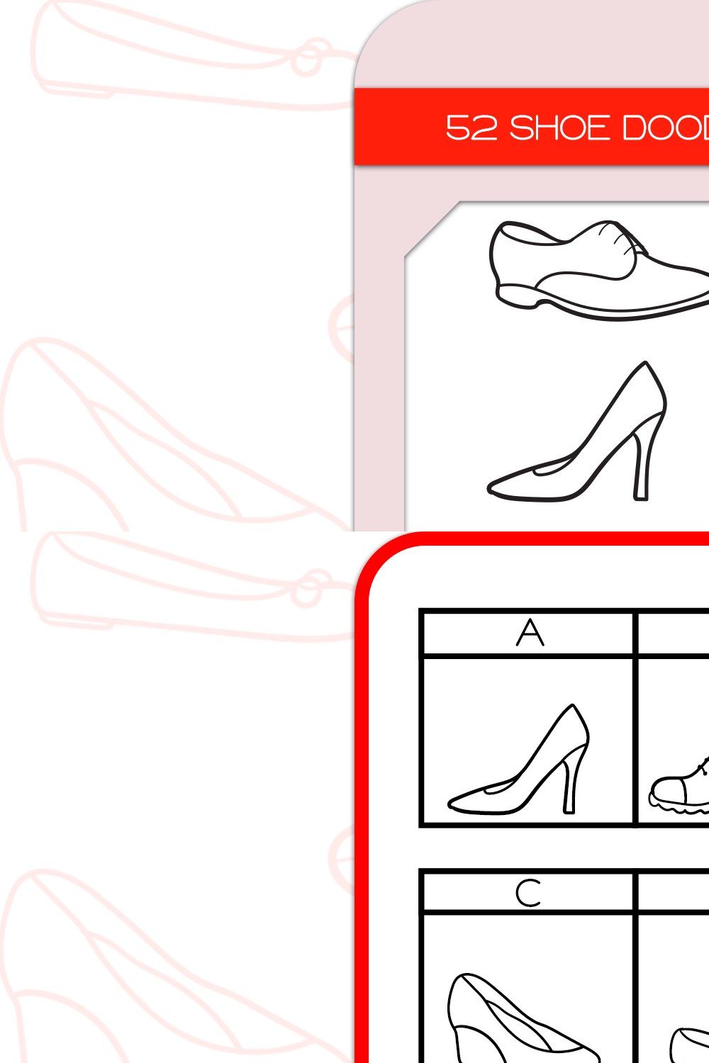 Shoe Doodles - Dingbats Font pinterest preview image.