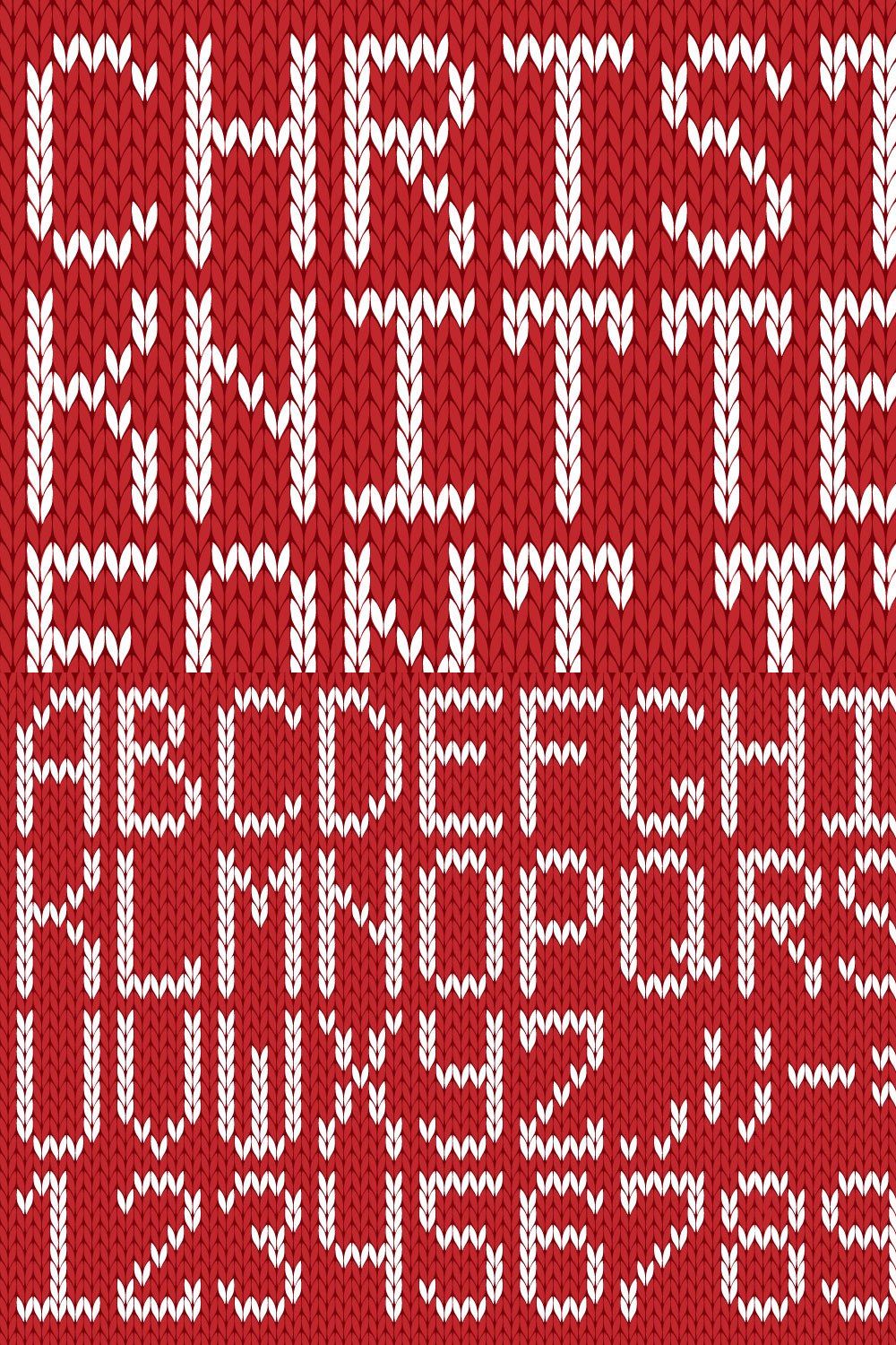 Сhristmas Knitted Font pinterest preview image.
