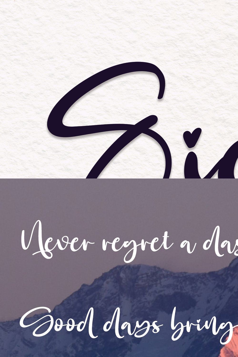 Side | Script Font pinterest preview image.