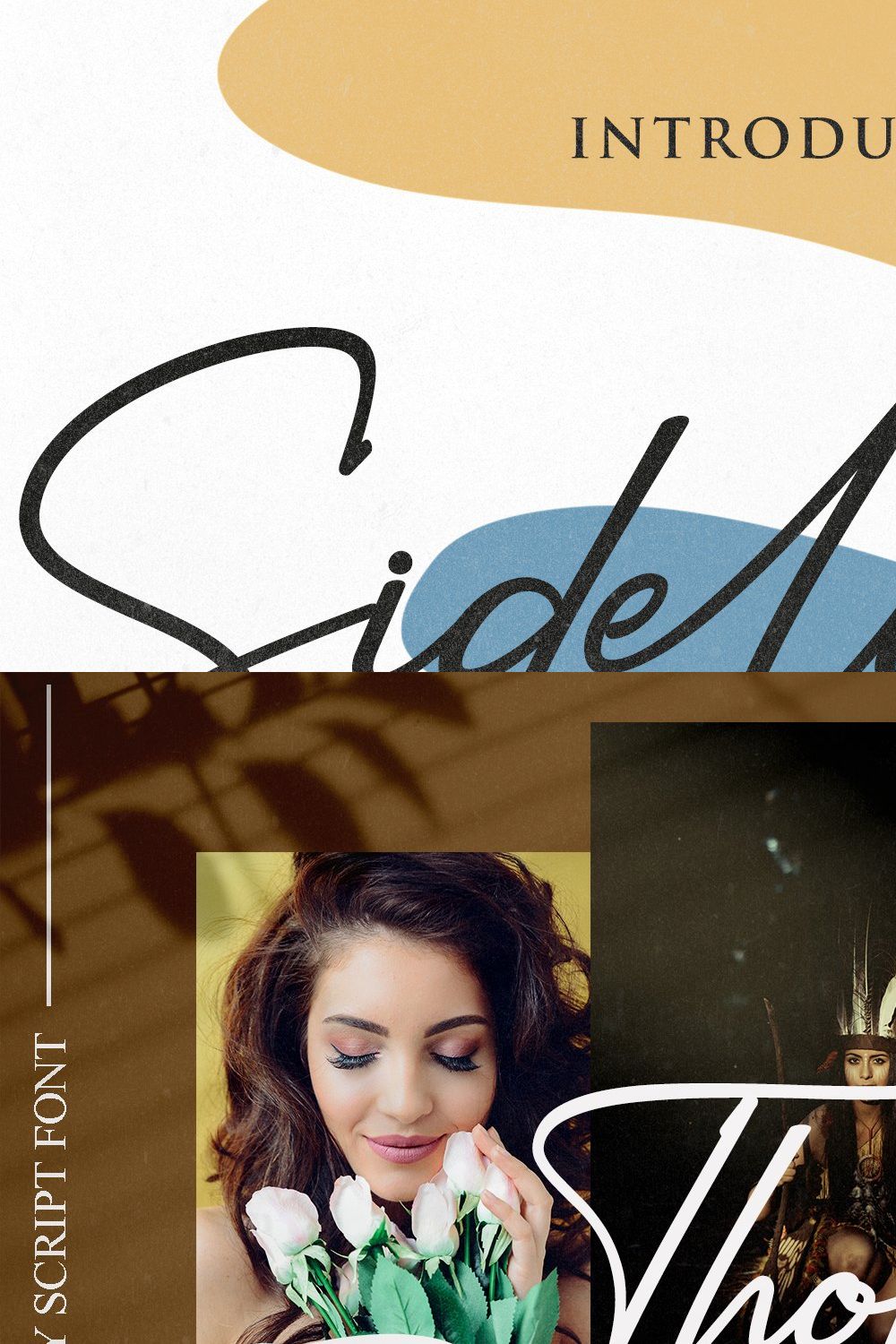 Sidelines // Luxury Signature Font pinterest preview image.