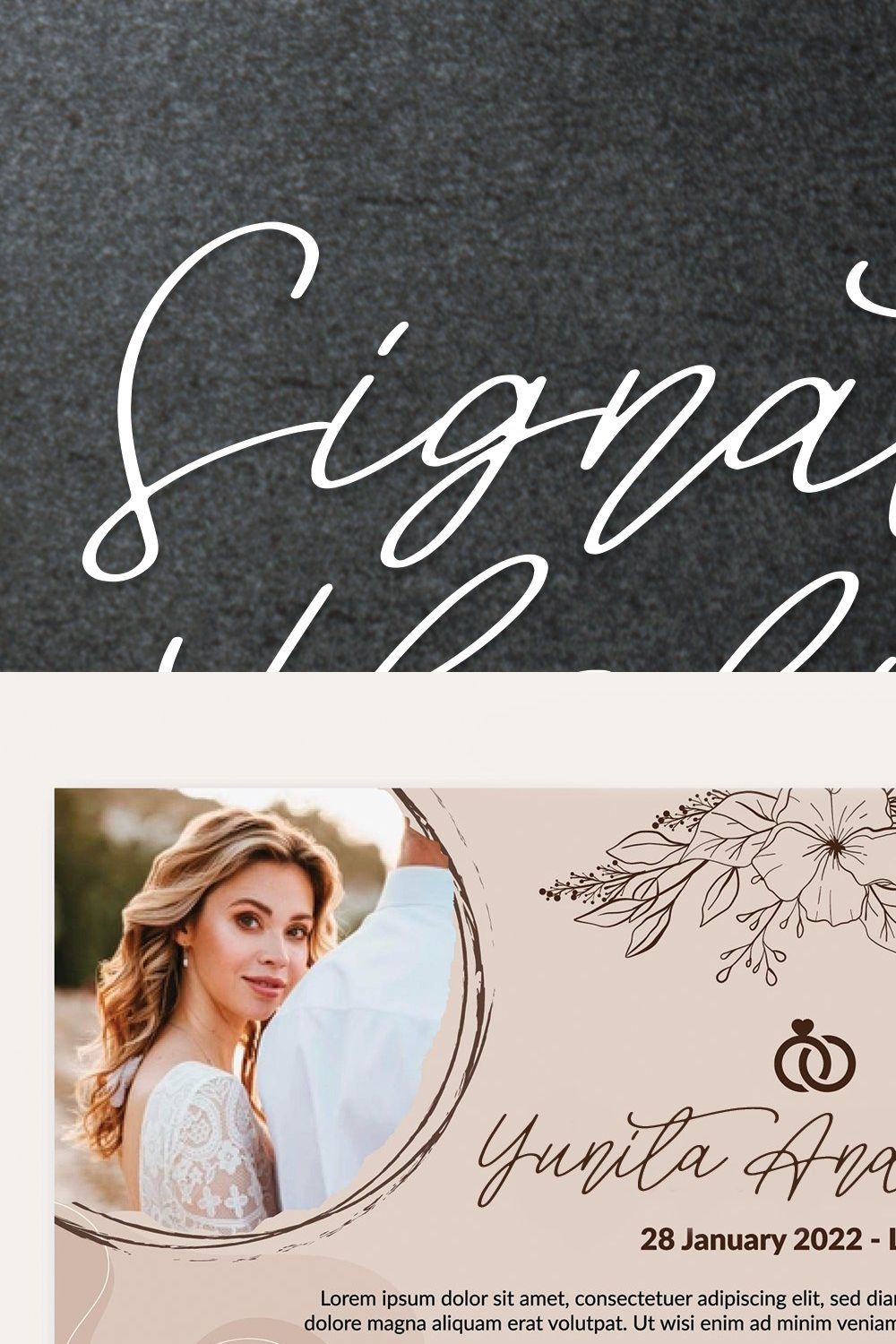 Signature Holiday | Script Font pinterest preview image.