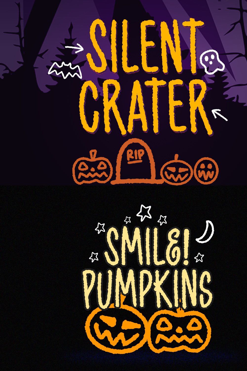 Silent Crater - Spooky Font pinterest preview image.