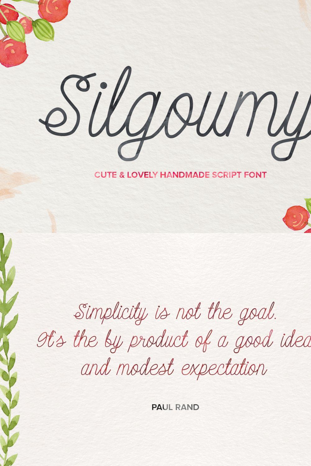 Silgoumy Font pinterest preview image.