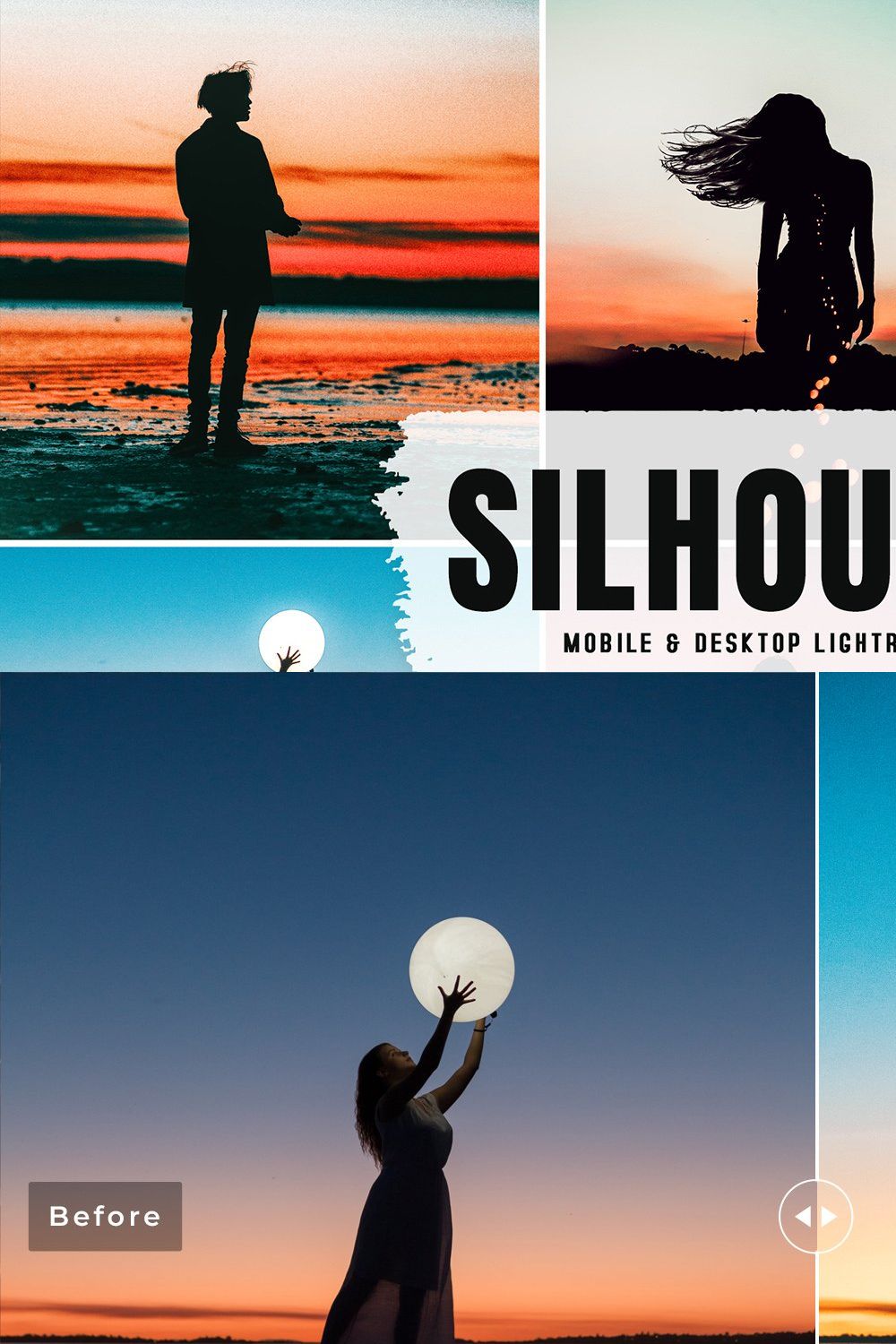 Silhouette Pro Lightroom Presets pinterest preview image.