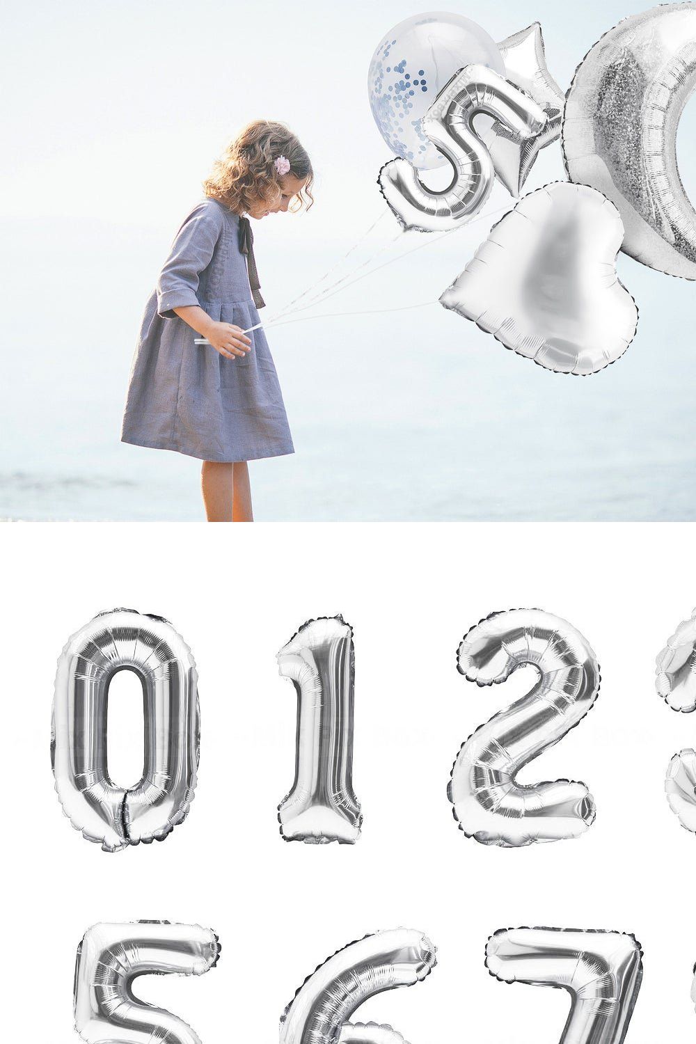 Silver Foil Balloons Photo Overlays pinterest preview image.