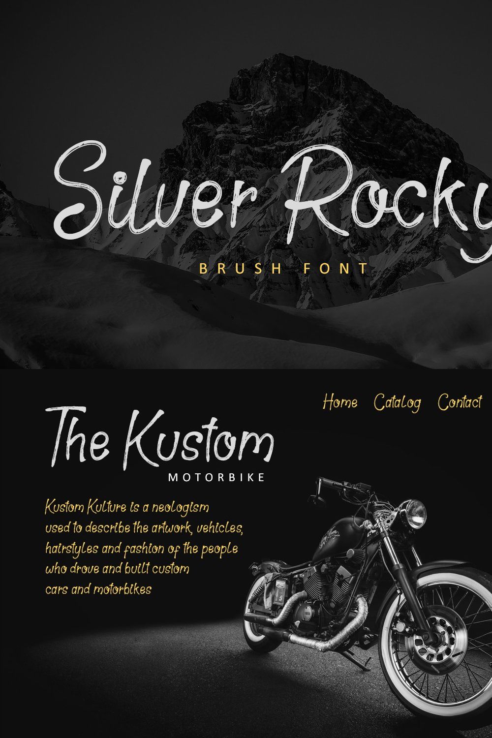 Silver Rocky - Handwritting Brush pinterest preview image.