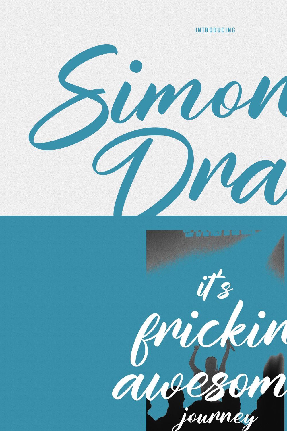 Simon Drake Script Font pinterest preview image.