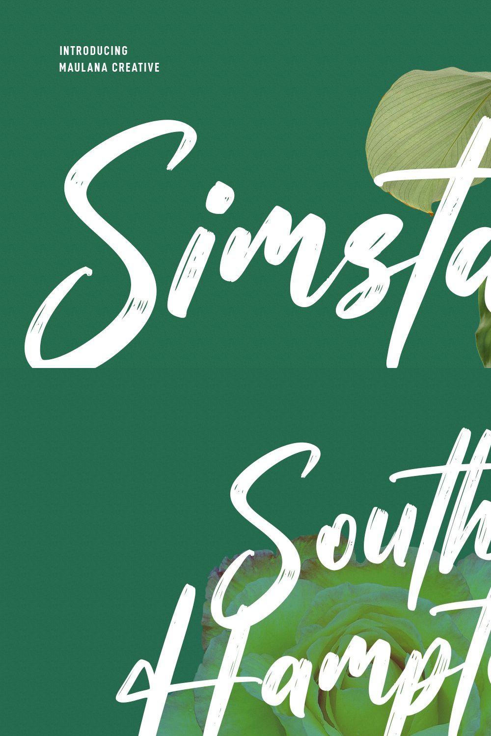 Simstary Brush Script Font pinterest preview image.