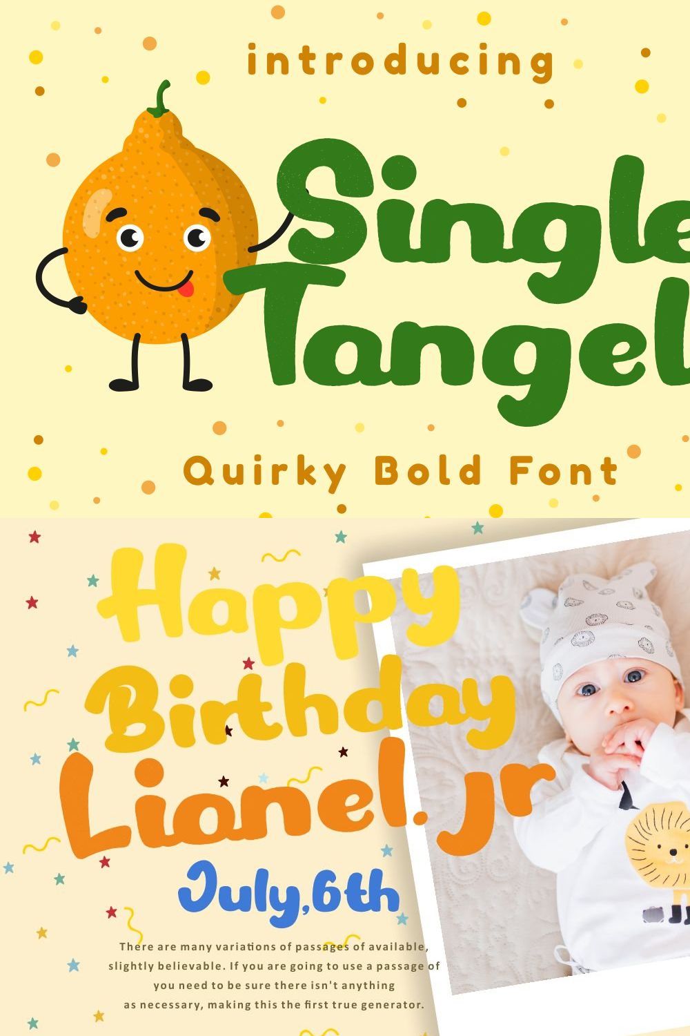 Single Tangelo - Quirky Bold Font pinterest preview image.