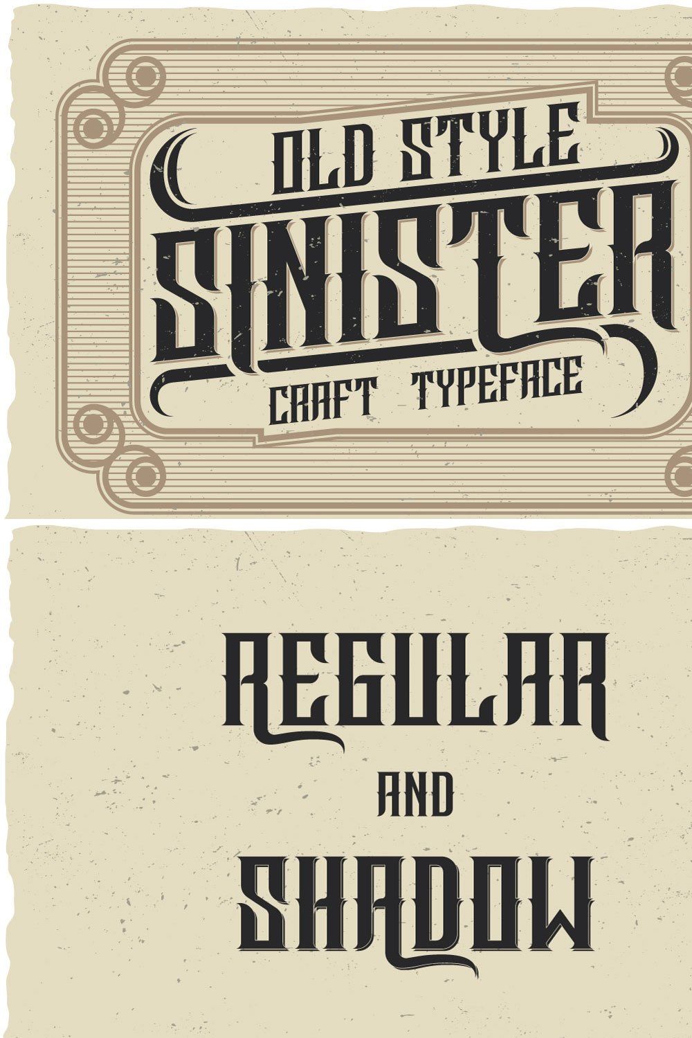 Sinister Typeface pinterest preview image.