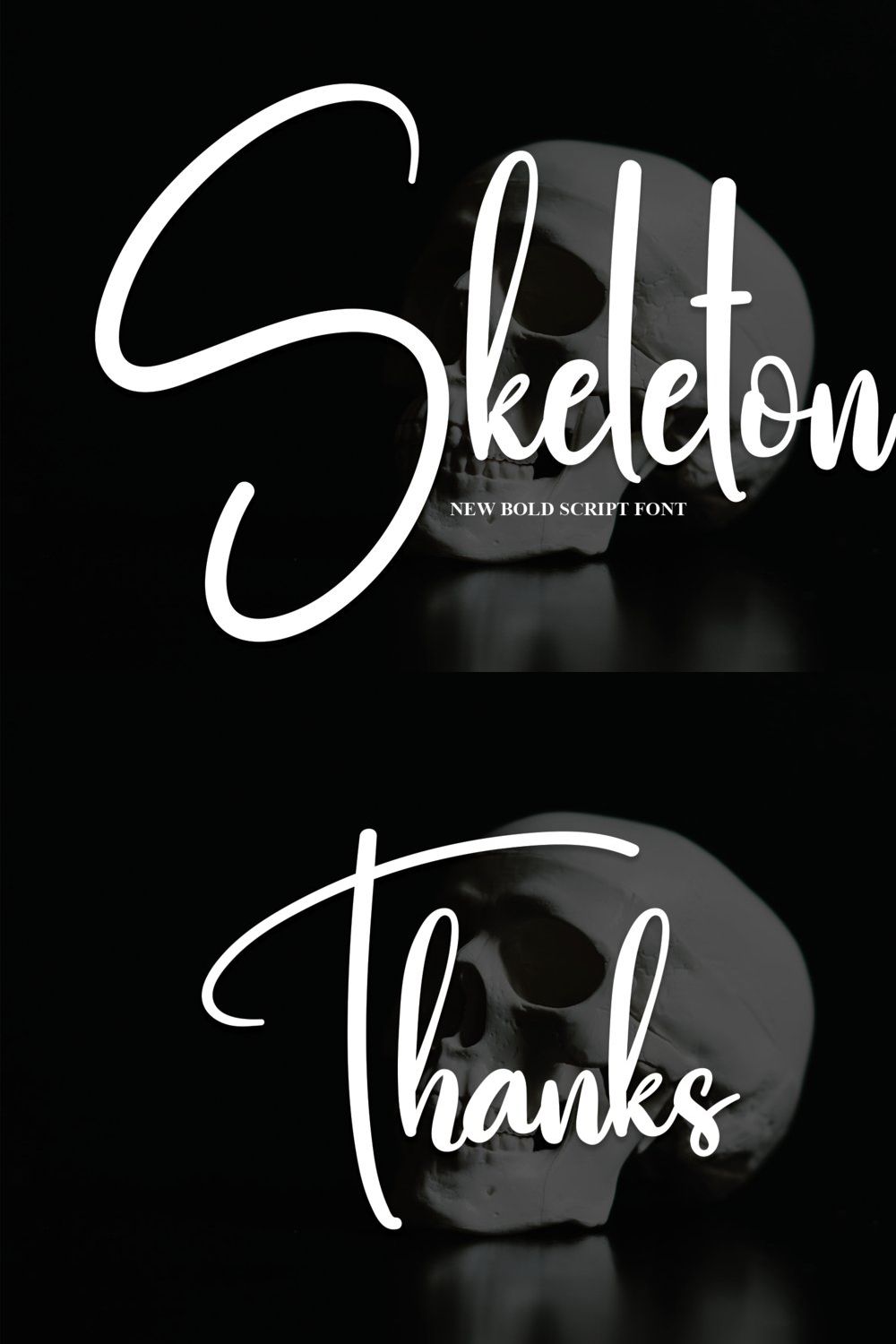 Skeleton | Script Font pinterest preview image.