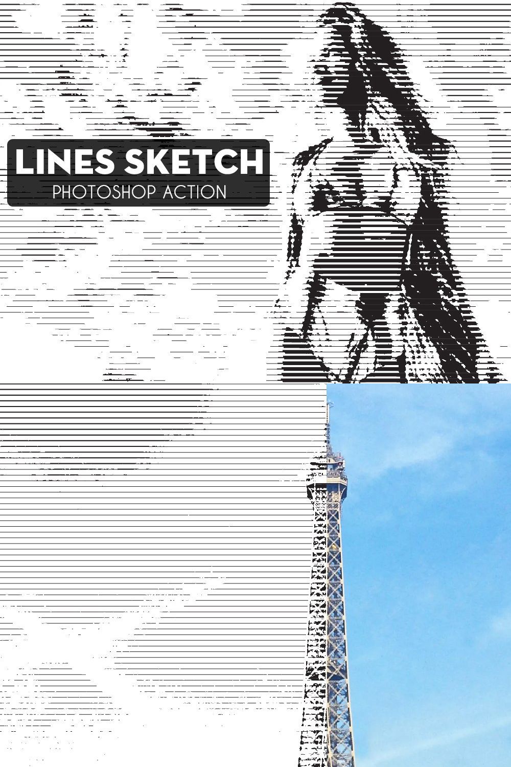 Sketch Photoshop Action pinterest preview image.