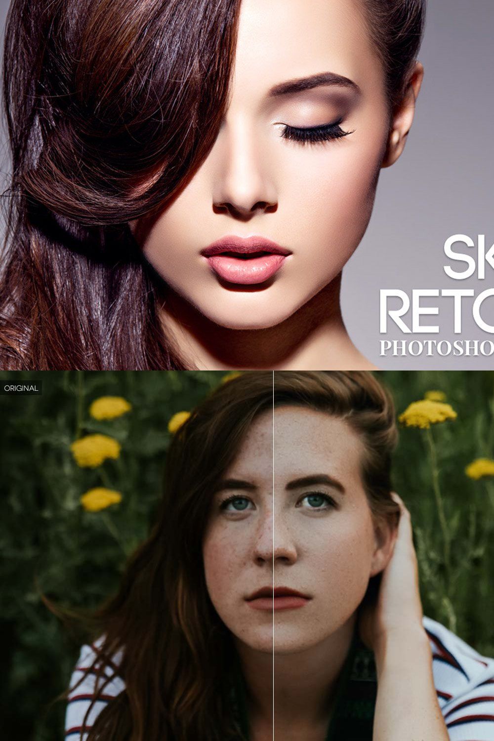Skin Retouch Photoshop Actions Vol 2 pinterest preview image.