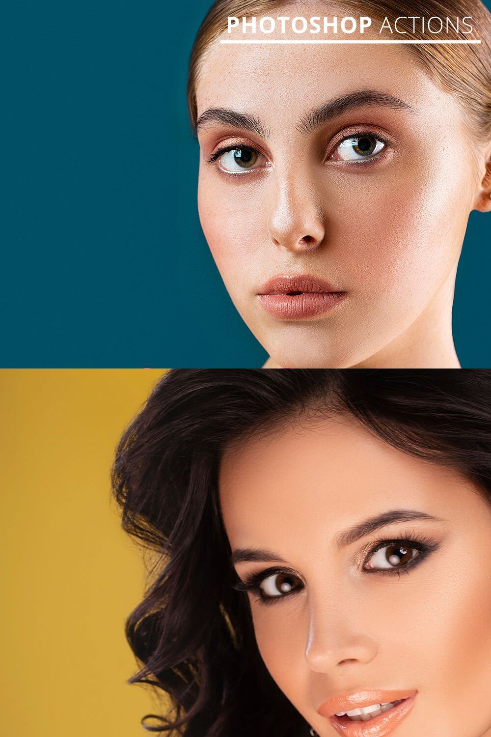 Skin Retouch Pro Actions pinterest preview image.