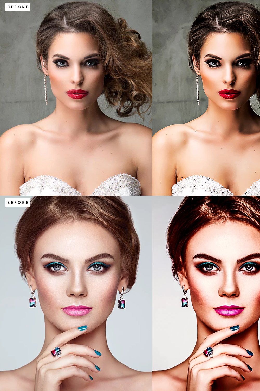 Skin Retouching Photoshop Action pinterest preview image.