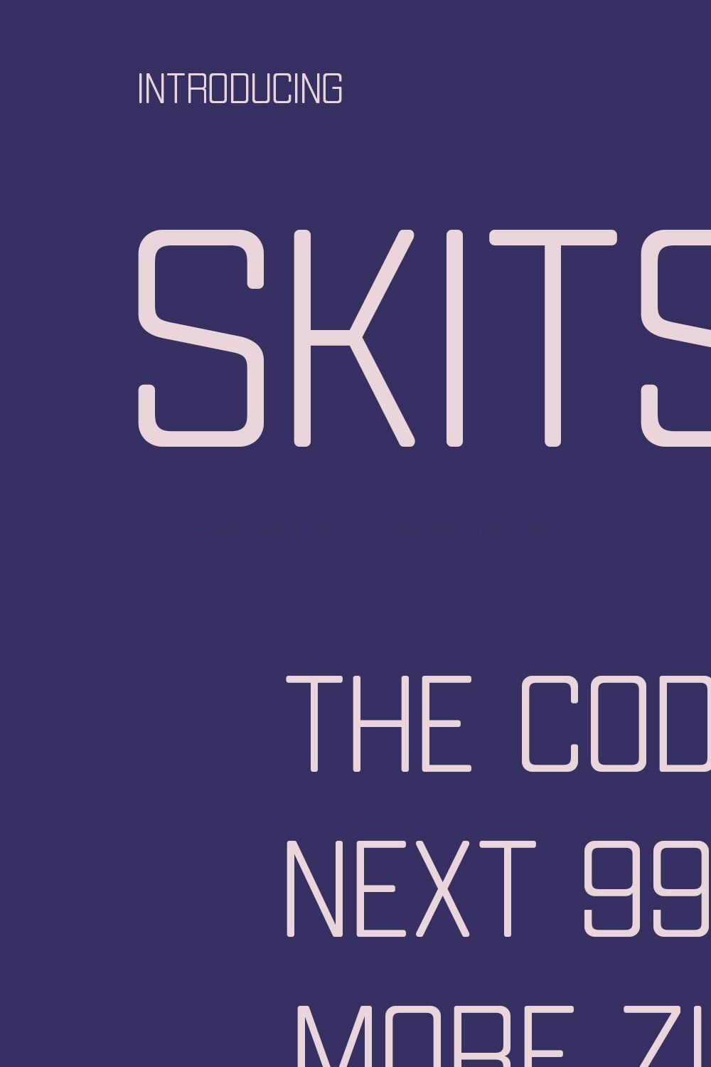 Skitsy Industrial Display Font pinterest preview image.