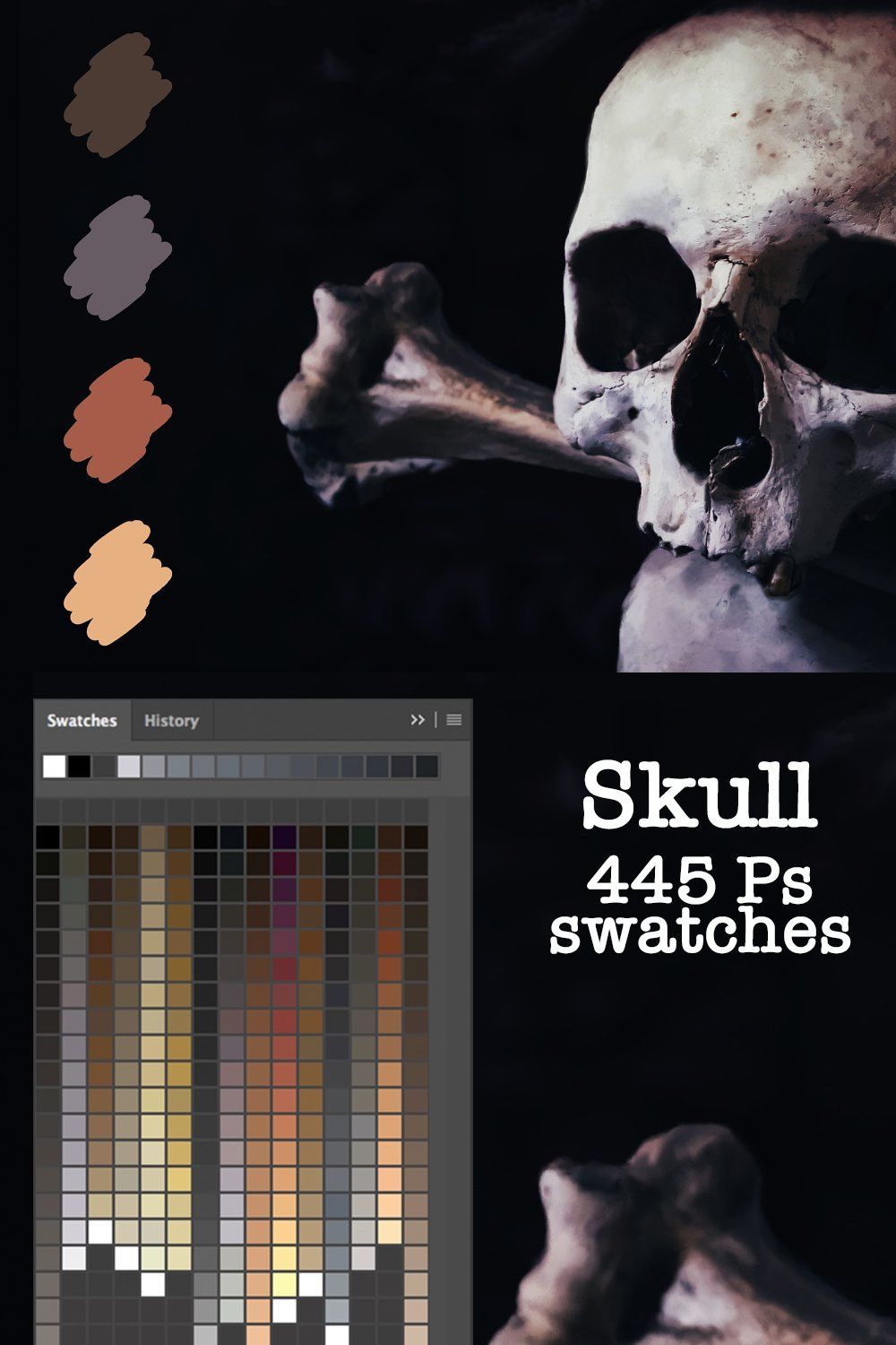 Skull Swatches pinterest preview image.