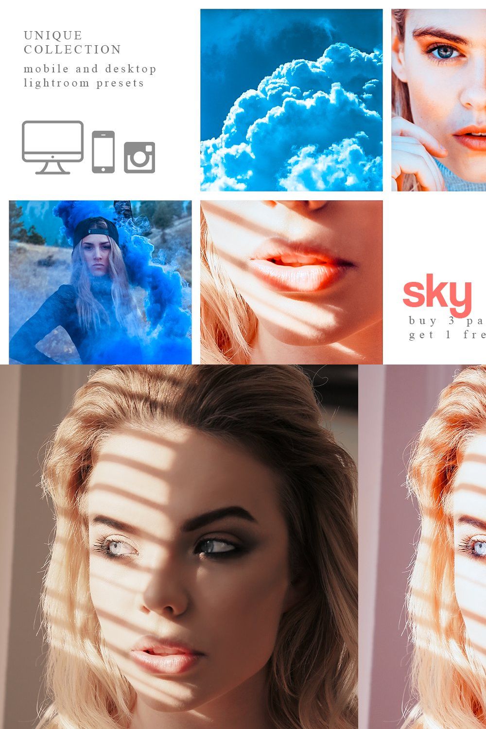 SKY Lightroom presets pinterest preview image.