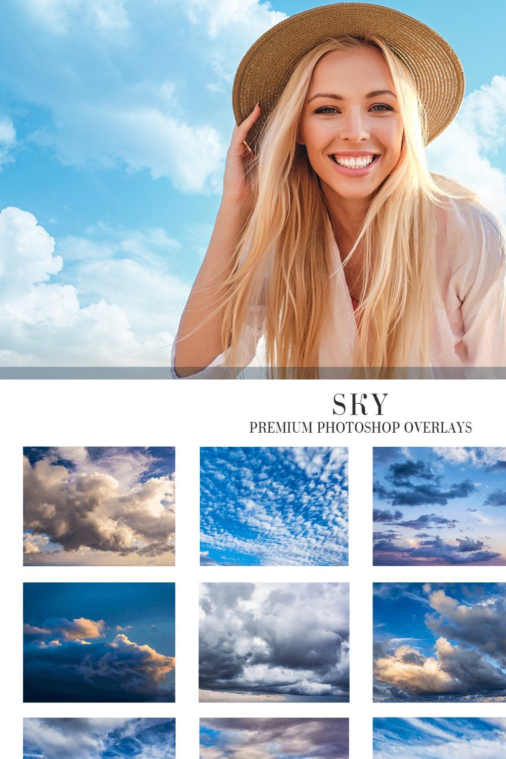 Sky Overlays Photoshop pinterest preview image.