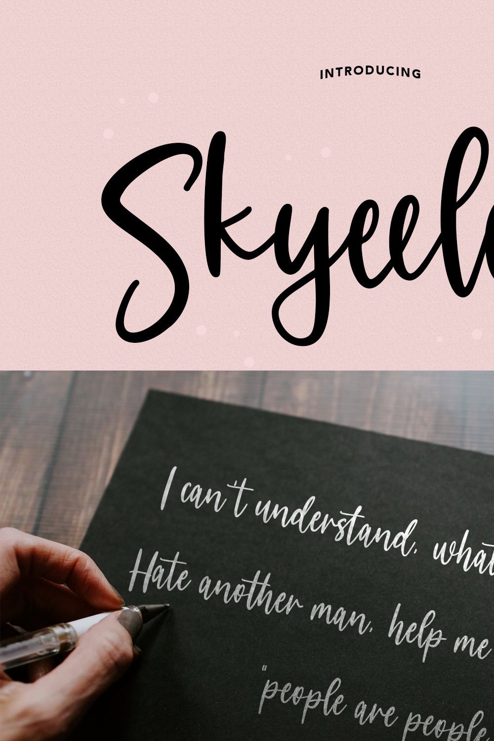 Skyeeloft Handwritten Script Font pinterest preview image.