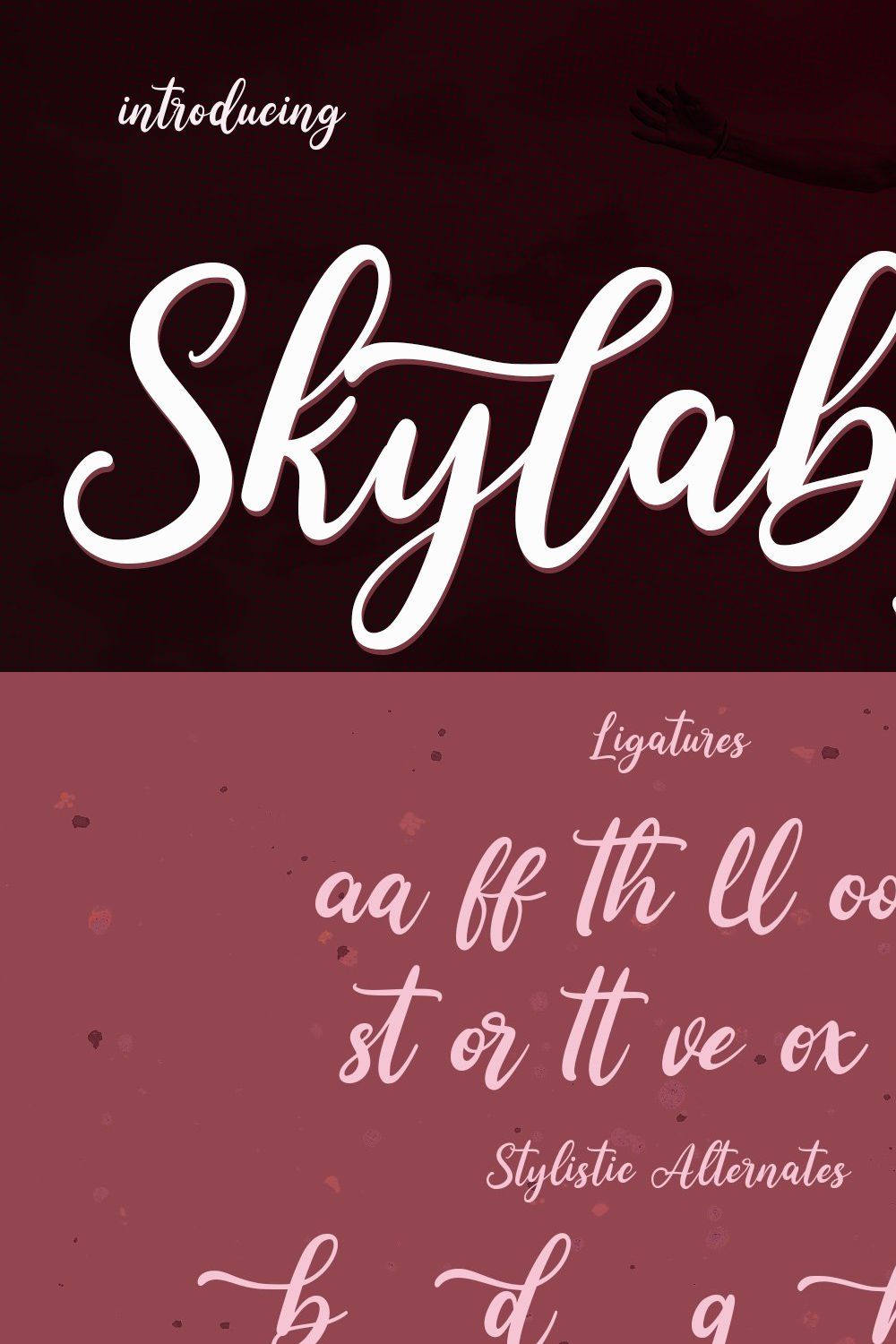 Skylabor Script Font pinterest preview image.