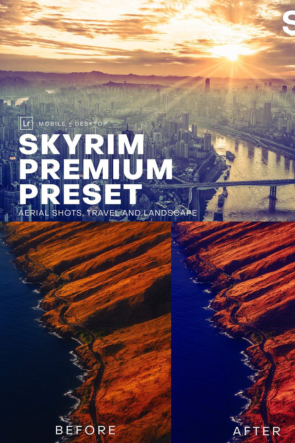 Skyrim High Quality Lightroom Preset pinterest preview image.