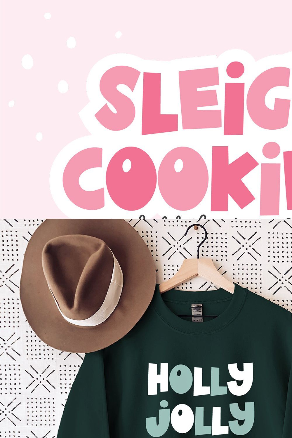SLEIGH COOKIES Bold Christmas Font pinterest preview image.