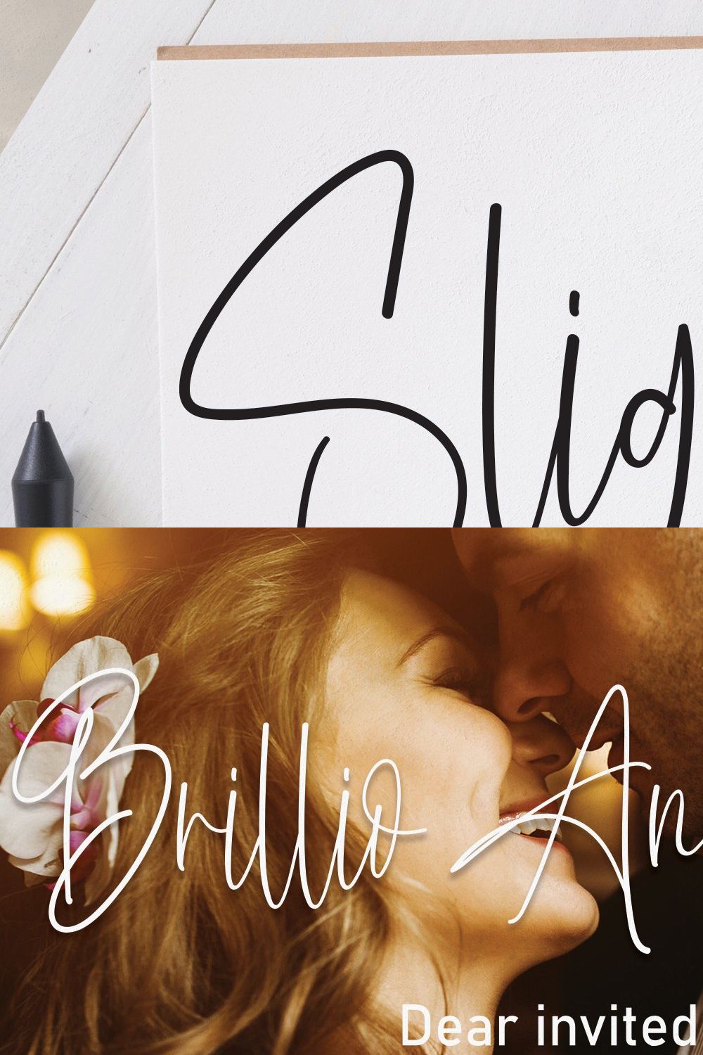 Sligature | Script Font pinterest preview image.